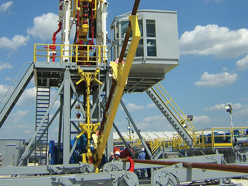 New technology is making drilling rigs better for the industry and better for today’s young crews: “With a joystick control anybody can sit back in the chair and hoist. The new rigs make it a lot easier for new guys to come in and start drilling.” <em>Photo courtesy of National Oilwell Varco</em>