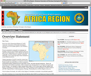 The newly designed AAPG Africa Region website, upgraded to encourage more communication, organization and participation.