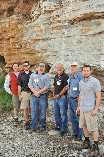 Left to right: Field trip organizer Shane Matson and trip leaders Beau Morris, Brian Wilhite, Sal Mazzullo, Darwin Boardman and Robert Turner.