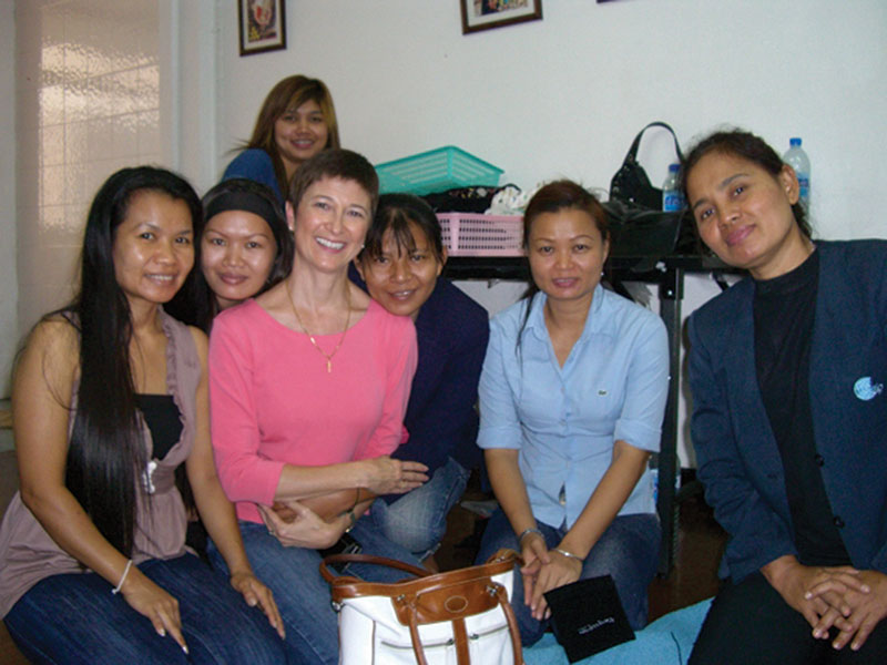Natalie Shirley (in pink, third from left) and some of women involved in the NightLight initiative.