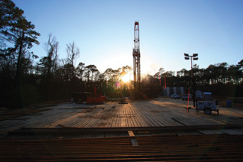 Drilling the oil-prone Pine Prairie field in Evangeline Parish, Louisiana; the field harbors more than 30 productive horizons.