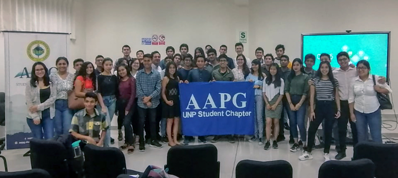 Young enthusiasts of the AAPG student chapter at the National University of Piura, Peru.