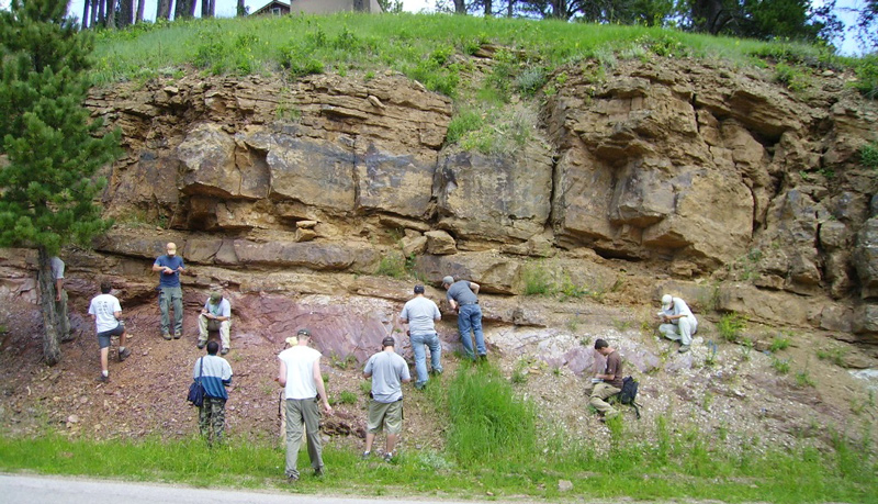 Outcrop in the Black Hills of South Dakota. Located behind Lead High School, next to Homestake Gold Mine