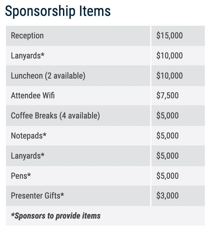 sponsorship items