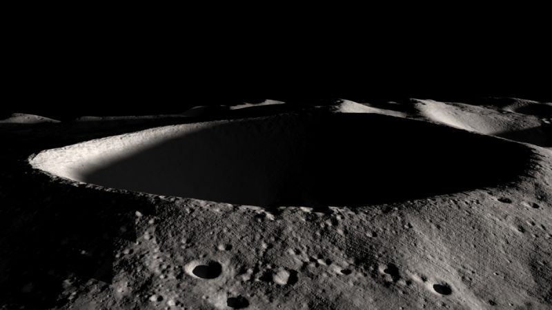 Space Race  Shackleton Crater moon