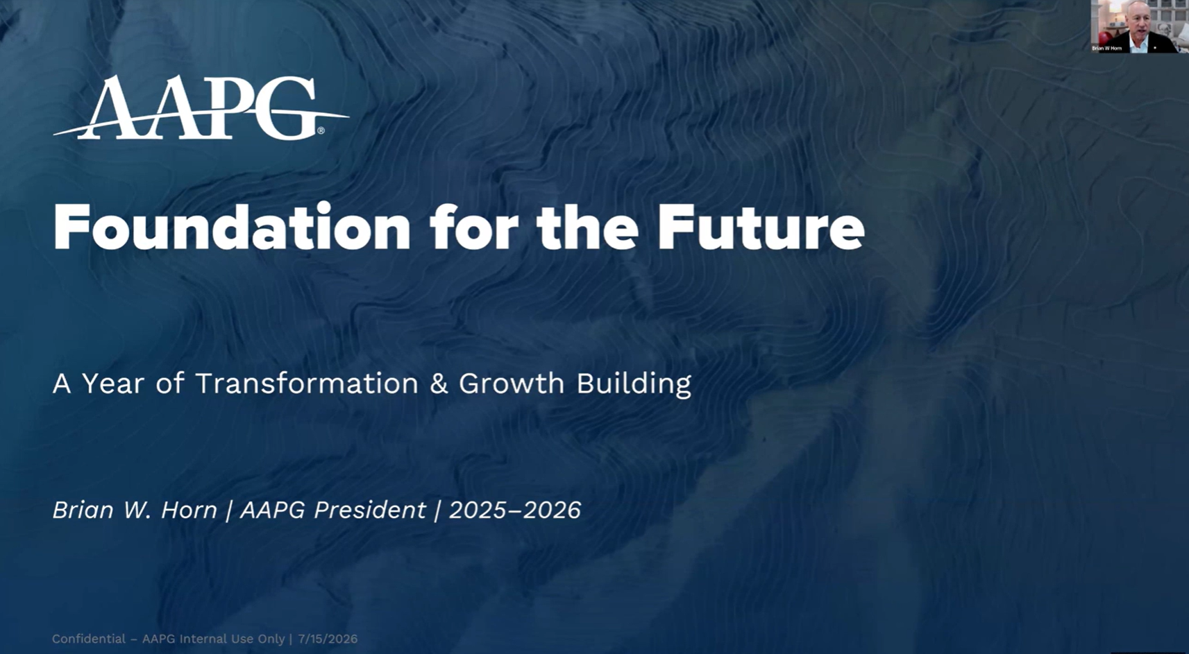 A Year in Review With AAPG Past President Brian Horn
